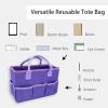 imageCupohus Art Organizer Craft Storage Tote Bag with Pockets and Hadles Oxford Fabric Carrying Caddy for Teacher Officer Artist Students Traveler and more  Black with Grey EdgePurple