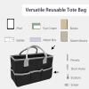 imageCupohus Art Organizer Craft Storage Tote Bag with Pockets and Hadles Oxford Fabric Carrying Caddy for Teacher Officer Artist Students Traveler and more  Black with Grey EdgeGrey