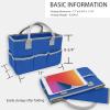 imageCupohus Art Organizer Craft Storage Tote Bag with Pockets and Hadles Oxford Fabric Carrying Caddy for Teacher Officer Artist Students Traveler and more  Black with Grey EdgeBlue with Grey