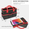 imageCupohus Art Organizer Craft Storage Tote Bag with Pockets and Hadles Oxford Fabric Carrying Caddy for Teacher Officer Artist Students Traveler and more  Black with Grey EdgeBlack