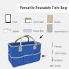 imageCupohus Art Organizer Craft Storage Tote Bag with Pockets and Hadles Oxford Fabric Carrying Caddy for Teacher Officer Artist Students Traveler and more  Black with Grey EdgeBlue with Grey