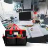 imageCupohus Art Organizer Craft Storage Tote Bag with Pockets and Hadles Oxford Fabric Carrying Caddy for Teacher Officer Artist Students Traveler and more  Black with Grey EdgeBlack with Red