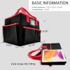 imageCupohus Art Organizer Craft Storage Tote Bag with Pockets and Hadles Oxford Fabric Carrying Caddy for Teacher Officer Artist Students Traveler and more  Black with Grey EdgeBlack with Red