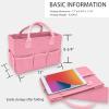 imageCupohus Art Organizer Craft Storage Tote Bag with Pockets and Hadles Oxford Fabric Carrying Caddy for Teacher Officer Artist Students Traveler and more  Black with Grey EdgePink