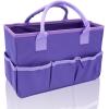 imageCupohus Art Organizer Craft Storage Tote Bag with Pockets and Hadles Oxford Fabric Carrying Caddy for Teacher Officer Artist Students Traveler and more  Black with Grey EdgePurple