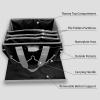 imageCupohus Art Organizer Craft Storage Tote Bag with Pockets and Hadles Oxford Fabric Carrying Caddy for Teacher Officer Artist Students Traveler and more  Black with Grey EdgeBlack with Grey