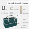 imageCupohus Art Organizer Craft Storage Tote Bag with Pockets and Hadles Oxford Fabric Carrying Caddy for Teacher Officer Artist Students Traveler and more  Black with Grey EdgeDark Green