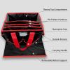 imageCupohus Art Organizer Craft Storage Tote Bag with Pockets and Hadles Oxford Fabric Carrying Caddy for Teacher Officer Artist Students Traveler and more  Black with Grey EdgeBlack with Red