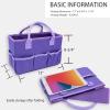 imageCupohus Art Organizer Craft Storage Tote Bag with Pockets and Hadles Oxford Fabric Carrying Caddy for Teacher Officer Artist Students Traveler and more  Black with Grey EdgePurple