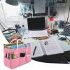 imageCupohus Art Organizer Craft Storage Tote Bag with Pockets and Hadles Oxford Fabric Carrying Caddy for Teacher Officer Artist Students Traveler and more  Black with Grey EdgePink