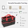 imageCupohus Art Organizer Craft Storage Tote Bag with Pockets and Hadles Oxford Fabric Carrying Caddy for Teacher Officer Artist Students Traveler and more  Black with Grey EdgeBlack