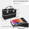 imageCupohus Art Organizer Craft Storage Tote Bag with Pockets and Hadles Oxford Fabric Carrying Caddy for Teacher Officer Artist Students Traveler and more  Black with Grey EdgeGrey