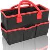 imageCupohus Art Organizer Craft Storage Tote Bag with Pockets and Hadles Oxford Fabric Carrying Caddy for Teacher Officer Artist Students Traveler and more  Black with Grey EdgeBlack