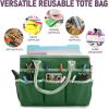 imageCupohus Art Organizer Craft Storage Tote Bag with Pockets and Handles Oxford Fabric Carrying Caddy for Teacher Officer Artist Traveler and more Dark GreenGreen