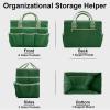 imageCupohus Art Organizer Craft Storage Tote Bag with Pockets and Handles Oxford Fabric Carrying Caddy for Teacher Officer Artist Traveler and more Dark GreenGreen