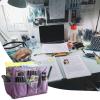 imageCupohus Art Organizer Craft Storage Tote Bag with Pockets and Handles Oxford Fabric Carrying Caddy for Teacher Officer Artist Traveler and more Dark GreenPurple