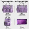 imageCupohus Art Organizer Craft Storage Tote Bag with Pockets and Handles Oxford Fabric Carrying Caddy for Teacher Officer Artist Traveler and more Dark GreenPurple