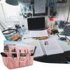 imageCupohus Art Organizer Craft Storage Tote Bag with Pockets and Handles Oxford Fabric Carrying Caddy for Teacher Officer Artist Traveler and more Dark GreenPink