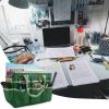 imageCupohus Art Organizer Craft Storage Tote Bag with Pockets and Handles Oxford Fabric Carrying Caddy for Teacher Officer Artist Traveler and more Dark GreenGreen