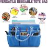 imageCupohus Art Organizer Craft Storage Tote Bag with Pockets and Handles Oxford Fabric Carrying Caddy for Teacher Officer Artist Traveler and more Dark GreenBlue