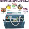 imageCupohus Art Organizer Craft Storage Tote Bag with Pockets and Handles Oxford Fabric Carrying Caddy for Teacher Officer Artist Traveler and more Dark GreenDark Green
