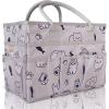 imageCupohus Art Organizer Craft Storage Tote Bag with Pockets and Handles Oxford Fabric Carrying Caddy for Teacher Officer Artist Traveler and moreLittle Blue FlowerGrey Pet