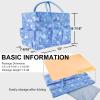 imageCupohus Art Organizer Craft Storage Tote Bag with Pockets and Handles Oxford Fabric Carrying Caddy for Teacher Officer Artist Traveler and moreLittle Blue FlowerLittle Blue Flower
