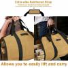 imageCupohus Extra Large 2in1 Firewood Carrier Waxed Canvas Bag 44x23 Heavy Duty Log Holder Tote Bag with Handles and Shoulder Strap for Indoor Fireplace Wood Stove Accessories Outdoor Camping GreenKhaki