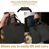 imageCupohus Extra Large 2in1 Firewood Carrier Waxed Canvas Bag 44x23 Heavy Duty Log Holder Tote Bag with Handles and Shoulder Strap for Indoor Fireplace Wood Stove Accessories Outdoor Camping GreenBlack