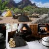 imageCupohus Extra Large 2in1 Firewood Carrier Waxed Canvas Bag 44x23 Heavy Duty Log Holder Tote Bag with Handles and Shoulder Strap for Indoor Fireplace Wood Stove Accessories Outdoor Camping GreenBlack