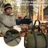 imageCupohus Extra Large 2in1 Firewood Carrier Waxed Canvas Bag 44x23 Heavy Duty Log Holder Tote Bag with Handles and Shoulder Strap for Indoor Fireplace Wood Stove Accessories Outdoor Camping GreenGreen