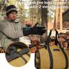 imageCupohus Extra Large 2in1 Firewood Carrier Waxed Canvas Bag 44x23 Heavy Duty Log Holder Tote Bag with Handles and Shoulder Strap for Indoor Fireplace Wood Stove Accessories Outdoor Camping GreenKhaki