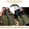 imageCupohus Extra Large 2in1 Firewood Carrier Waxed Canvas Bag 44x23 Heavy Duty Log Holder Tote Bag with Handles and Shoulder Strap for Indoor Fireplace Wood Stove Accessories Outdoor Camping GreenGreen