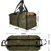 imageCupohus Extra Large 2in1 Firewood Carrier Waxed Canvas Bag 44x23 Heavy Duty Log Holder Tote Bag with Handles and Shoulder Strap for Indoor Fireplace Wood Stove Accessories Outdoor Camping GreenGreen