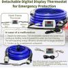 imageCupohus Heated Water Hose for RV 50FT  Adjustable Thermostat wRealTime Monitor ampamp Removable Controller 45 Freeze Protection for Winter CampingRV Travel RV Owners ampamp Outdoor EnthusiastsBlue