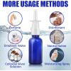 imageCupohus Nasal Spray Bottle 3 Pcs 30ML1oz Cobalt Blue Glass Refillable Fine Mist Sprayers Atomizers Travel Sized Empty Nasal Sprayer with Funnels and LabelsBlue