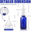 imageCupohus Nasal Spray Bottle 3 Pcs 30ML1oz Cobalt Blue Glass Refillable Fine Mist Sprayers Atomizers Travel Sized Empty Nasal Sprayer with Funnels and LabelsBlue