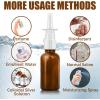 imageCupohus Nasal Spray Bottle 3 Pcs 30ML1oz Cobalt Blue Glass Refillable Fine Mist Sprayers Atomizers Travel Sized Empty Nasal Sprayer with Funnels and LabelsAmber