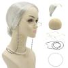 imageCupohus Old Lady Costume Set Grandma Wig 100 Days of School Costume Madea Granny Glasses Eyeglass Chains Cords Faux Pearl Bead Necklace Old Lady Cosplay Set Grey Afro with Hair Rollerssilver white bun