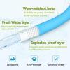 imageCupohus RV Water Hose 10FT with Strain Relief Ends KinkResistant Drinking Water Hose 58ID Potable Food Grade Hose with Storage Strap for RV Marine Camper Truck Car GardenBlue