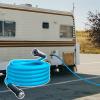 imageCupohus RV Water Hose 10FT with Strain Relief Ends KinkResistant Drinking Water Hose 58ID Potable Food Grade Hose with Storage Strap for RV Marine Camper Truck Car GardenBlue