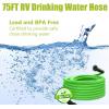imageCupohus RV Water Hose 10FT with Strain Relief Ends KinkResistant Drinking Water Hose 58ID Potable Food Grade Hose with Storage Strap for RV Marine Camper Truck Car GardenGreen