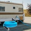 imageCupohus RV Water Hose 10FT with Strain Relief Ends KinkResistant Drinking Water Hose 58ID Potable Food Grade Hose with Storage Strap for RV Marine Camper Truck Car GardenBlue