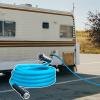 imageCupohus RV Water Hose 10FT with Strain Relief Ends KinkResistant Drinking Water Hose 58ID Potable Food Grade Hose with Storage Strap for RV Marine Camper Truck Car GardenBlue
