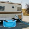 imageCupohus RV Water Hose 10FT with Strain Relief Ends KinkResistant Drinking Water Hose 58ID Potable Food Grade Hose with Storage Strap for RV Marine Camper Truck Car GardenBlue