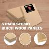 imageCupohus Unfinished Birch Wood Boards Canvas for Painting 5 Packs 34 Deep Cupohus 12 x 12 Wooden Cradled Panels for Pouring Art Crafts Paints and More8 x 10