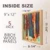 imageCupohus Unfinished Birch Wood Boards Canvas for Painting 5 Packs 34 Deep Cupohus 12 x 12 Wooden Cradled Panels for Pouring Art Crafts Paints and More9 x 12