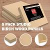 imageCupohus Unfinished Wood Boards Canvas for Painting 5 Packs 34 Deep Cupohus 8 x 8 Wooden Cradled Panels for Pouring Art Crafts Paints and More8 x 8