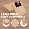 imageCupohus Unfinished Wood Boards Canvas for Painting 5 Packs 34 Deep Cupohus 8 x 8 Wooden Cradled Panels for Pouring Art Crafts Paints and More9 x 12