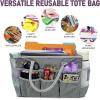 imageCupohus WaterResistant Art Organizer Tote Bag  Craft Storage Bag with Multiple Pockets and Handles for Artists Kids Students and More  GreyGrey